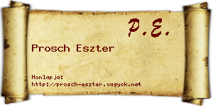 Prosch Eszter névjegykártya